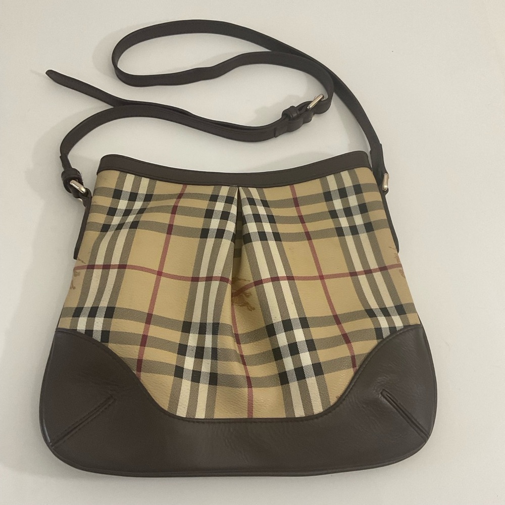 Fashion checkered brown crossbody bag